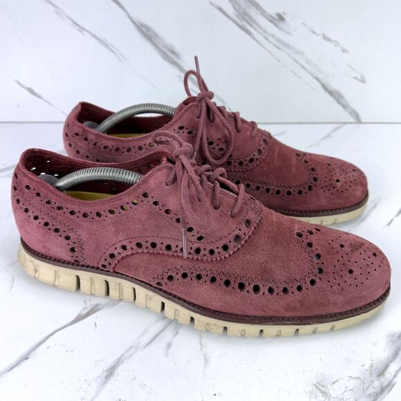 Cole Haan Zerogrand Suede Leather Wingtip Oxford Men\'s Size 11-12 Shoes Burgundy main image 4